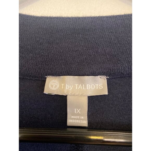 T By Talbots Women's 1X Navy Blue Capri Pants Lounge Set - Picture 8 of 9